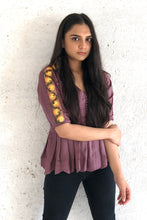 Load image into Gallery viewer, The Argyle Purple Peplum Top