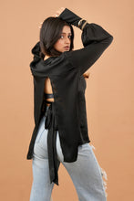 Load image into Gallery viewer, The Black Tie Back Shirt