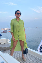 Load image into Gallery viewer, The Lime Green Button Hole Shirt/Dress