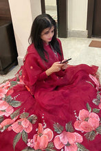 Load image into Gallery viewer, The Handpainted Cherry Blossom Lehenga