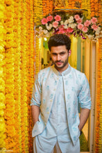 Load image into Gallery viewer, The Blue Peonies Kurta/Bandi/Trouser