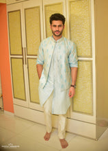 Load image into Gallery viewer, The Blue Peonies Kurta/Bandi/Trouser