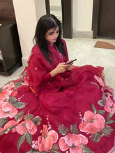 Load image into Gallery viewer, The Handpainted Cherry Blossom Lehenga