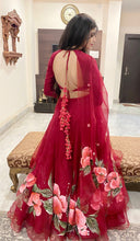 Load image into Gallery viewer, The Handpainted Cherry Blossom Lehenga