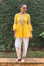 Load image into Gallery viewer, The Yellow Peonies Dhoti Kurta Set
