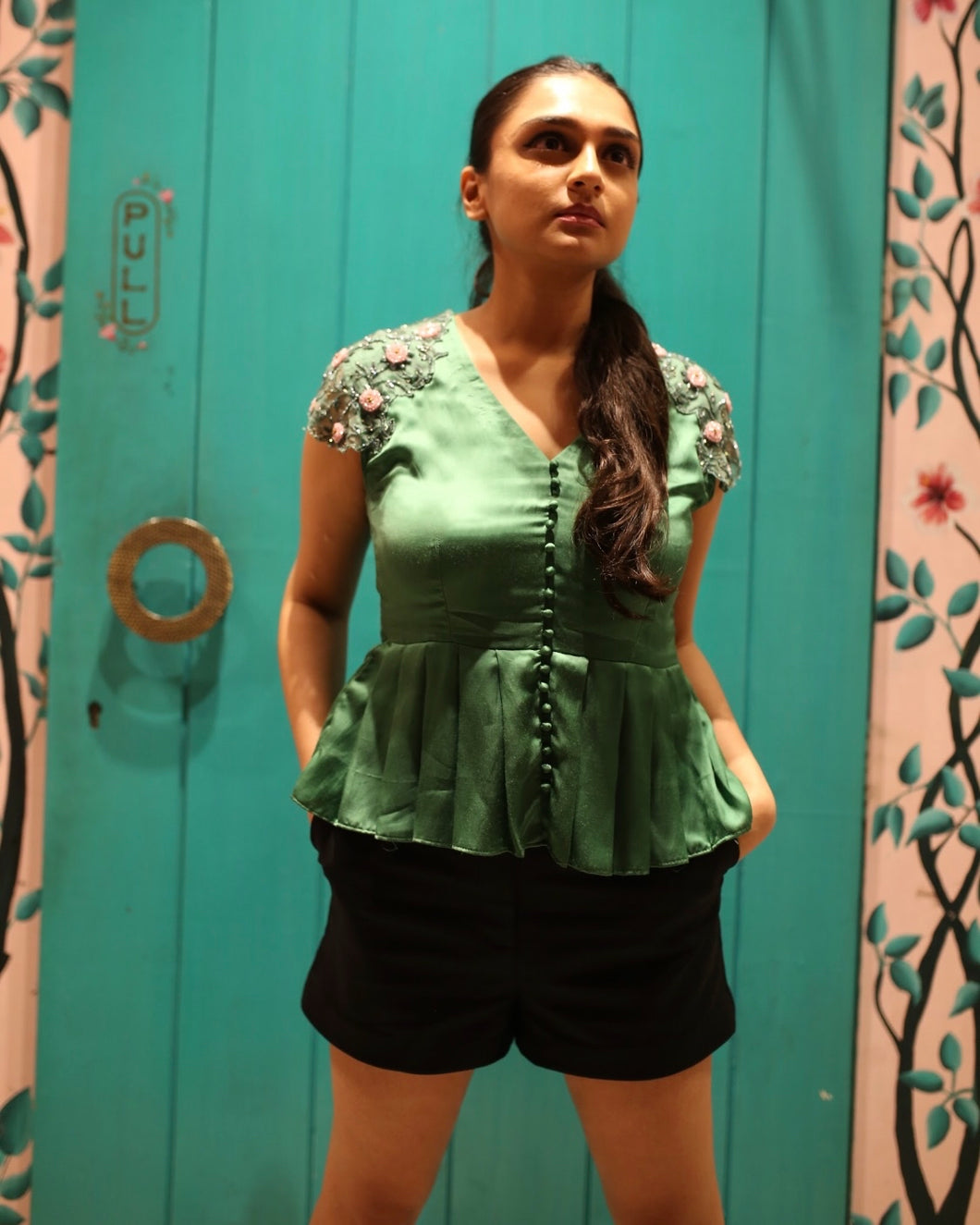 The Epaulettes Peplum Top