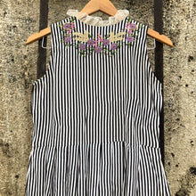 Load image into Gallery viewer, The B/W Striped Peonies Peplum Top
