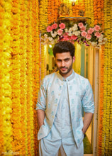 Load image into Gallery viewer, The Blue Peonies Kurta/Bandi/Trouser
