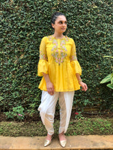Load image into Gallery viewer, The Yellow Peonies Dhoti Kurta Set
